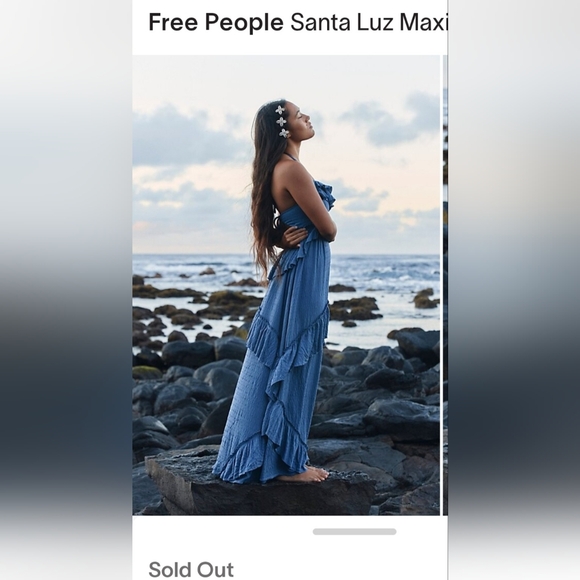 Free People Free-est Santa Luz Maxi Dress Size Small Blue - Picture 3 of 6
